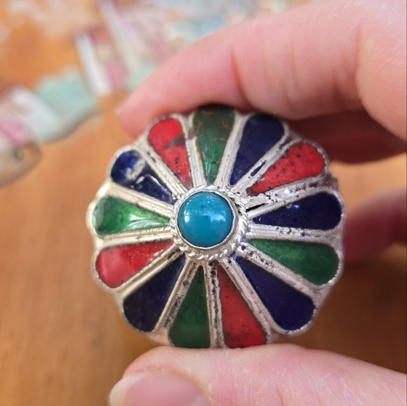 Antique‎ Berber Kabyle Moroccan Enameled Pill Boxes Folk Art Filigree Silver - Picture 17 of 17